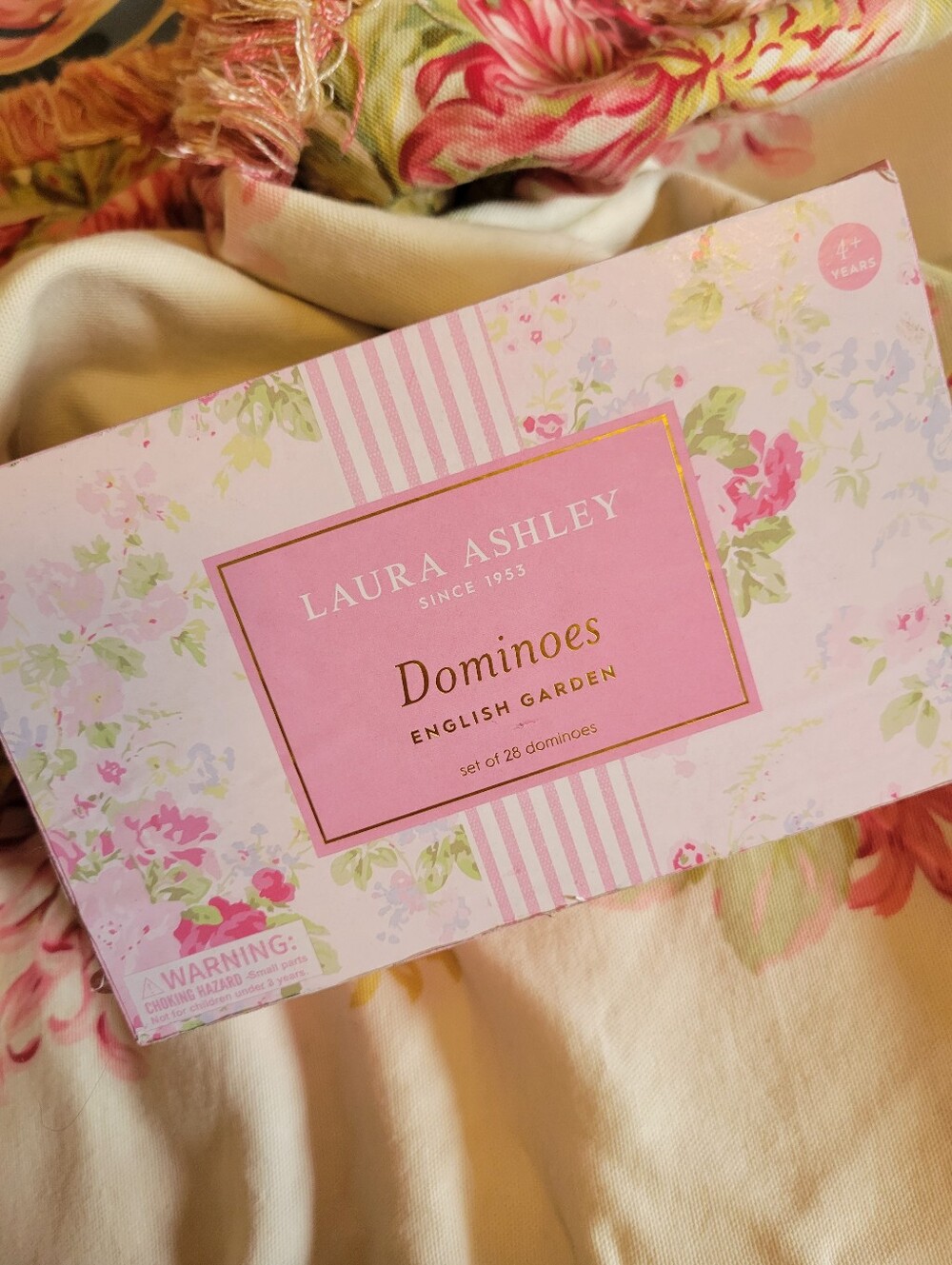 Laura Ashley English Garden Floral Dominoes Set Shabby Chic Cottagecore Pastel - Picture 3 of 16